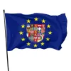 Accessoires Drapeau de l'Union européenne Drapeaux de l'UE aux couleurs vives Polyester avec œillets en laiton Drapeaux de décoration intérieure et extérieure de fête pour femmes hommes