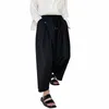 IEFB 2023 NYA SUMMER LOOK WIDE LEB PANTS FÖR MÄN JAPAN KOREAN TREND TEMPERAMENT FUIRABLE Black Ankle Length Pants 9Y6986 F4XD#