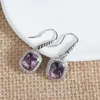 Orecchini pendenti Estetici da donna 2024 Trend 8 10mm Viola rettangolare Zircone Ciondola gioielli vintage Accessori Regali di festa