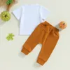 Kleidungssets Baby Jungen Halloween Kleidung Briefdruck Kurzarm T-Shirt und elastische Hosen Sommer2 Stück Outfit Set