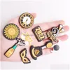 Shoe Parts & Accessories Moq 20Pcs Pvc Happy New Year Hat Champagne Garden Buckle Decorations Charms Button Clog Backpack Hole Slipper Dhnwx