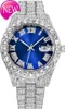 Heren diamanten horloge mode kristal water diamant quartz simulatie horloge ijskristal armband horloge