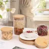 Food Jars Canisters Sealed transparent glass food storage jar 6-piece set kitchen jar tea coffee beans flour pastaL24326