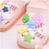 Shoe Parts & Accessories Wholesale 100Pcs Pvc Colorf Cloud Star Number Flower Charms Fit Wristbands Sandals Shoes Decoration Drop Deli Dhtl3