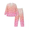 Pijamas Man Gradient Pine Home Pijamas Ombre Print 2 Piece Casual Pyjama Define Lg Sleeve Cute Oversized Home Suit M5Qa #