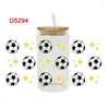 Autocollants de fenêtre UV DTF Autocollant de transfert Ballon de football pour les verres Libbey de 16 oz Wraps Bouteilles Cup Can DIY Stickers personnalisés imperméables D5294