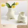 Vasos nórdico cerâmica pequeno vaso high-end casa sala de estar arranjo flor mesa decoração acessórios desktop