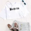 Женские майки, укороченный топ Bichota, футболка Bichota, укороченный топ Karol G, подарок для девочек, повседневная простая женская рубашка с круглым вырезом и короткими рукавами 24326