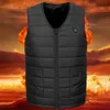 Hiver USB Chauffage Gilet Manteau Unsiex Safe 10/12 Blocs chauffants Sleevel Économie d'énergie rembourré épais coupe-vent Gilet 73Eu #