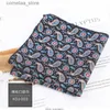 مناديل Bandanas Durag 100 ٪ مقبض زهري القطن النقي 100 ٪ من القطن النقي Hanji 23cm Womens party Pocket Pocket Square Gift Tailcoat Compansory Y240326