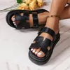 Chaussures de plate-forme Rome Slipper Flats Summer Open Toe Place Flip Flops 2024 Fashion Sandals Sandales Walking Mujer Slides 240318