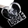 Фото фото Crime Crystal Photo Frame Love Heart Laser Выгравированный индивидуальный стеклянный свадебный фотоальбом персонализированный подарок сувениров