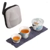 Conjuntos de chá Ice Grey Manhua Travel Tea Set Cerâmica Quick Cup Ao Ar Livre Portátil Chinês