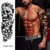 10Pcs Man Fulll Arm Temporary Tattoo Forest Lion Wolf Skull Women Sexy Flower Gun Clock Bird Fly Waterproof Body Leg Art Sticker 240311