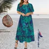 Abiti lunghi stampati floreali da donna estivi taglie forti Abiti lunghi casual senza maniche da spiaggia Boho Abiti 240321