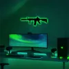 1 Stück Silhouette Gun Game Over Leuchtreklame Gaming Room für Zuhause Nachtlicht Plaketten Geburtstag Dekor Wandleuchte Junge Freund Geschenk