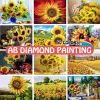 Stitch Diamond Målning 5D DIY Sunflower Cross Stitch Kit broderi Mosaic Art Bild Rhinestones Dekor Present Hantverk Väggklistermärke