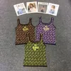 レディースベストデザイナー女性刺繍ロゴタンクトップラグジュアリーブランド高品質のノースリーブサマーサマーショートスリムへの露出衣装ニットタンクセクシートップスクロップトップ