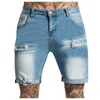 Männer Casual Zipper Fly Loch Jeans Enge Shorts Hosen Tasche W Hose Zerrissene Hose Ausgefranste Denim Für Mann Kurze Hosen Jeans 02nZ #