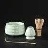 Frame 4-teiliges japanisches Matcha-Set, sicherer Bambus-Schneebesen, Teelöffel, Tee-Sets, für den Innenbereich, Getränkeladen, Teezubereitungswerkzeuge, Zubehör, Geburtstagsgeschenke