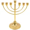 Castiçais decoram decorações de Natal vintage Hanukkah castiçal ferro forjado sete buracos titular ornamento