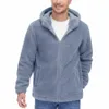 magcomsen Winter Men's Hoodies Zip Up Fuzzy Sherpa Lined Fleece Hooded Sweatshirt 2 Pockets Warm Heavy Thick Jacket P9s8#