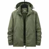 Frühling Militärjacke Outwear Wandern Jacke Hut Abnehmbare Windjacke Fleece Gefüttert Warme Kapuzenjacke Wasserdichte Herren Mäntel v9JI #