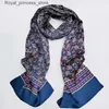 Scarves Dankeyisi Natural Silk Scarf Mens Silk Scarf Autumn Mens Warm Long Silk High Quality Neck Scarf Double Layer Q240326