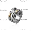 Dy Men Ring David Yurma Rings for Woman Designer Jewelry Silver Vintage X Shaped Dy Rings Mens Luxury Jewelry Women Boy Lady Gift Party High Quality 739