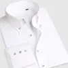 Sukienka Koszula Mężczyźni zbiornik z kołnierzem Formal Business Formal Casual Shirt Koreańska moda Slim Fit Male Designer Shirts White240325