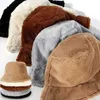 ucket hattar tjock höst varm plysch panama kvinnor casual hatt mjuk konstgjord kanin päls hink hatt fast kvinnor fiskare hatc24326