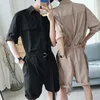 Japonais Ami Khaji Salopette Hommes Cargo Poches Salopette Couple Lâche Droite Casual Ses Pantalons Combinaison BF Lâche Top Pantalon I8qs #