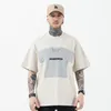 Camisetas para hombre 2024, camisa a la moda para hombre, camisetas holgadas de algodón con retales de bolsillo, ropa informal estilo Hip Hop para hombre, camiseta de gran tamaño Y2K, camisetas