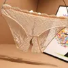 European style erotic underwear, women's triangle pants, transparent lace, ultra-thin and spicy, pure desire, no need to take off underwear, thong pants