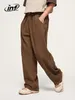 Inflation Brown Retro Wed Denim Pants Unisex Classic Straight Leg Jeans Male Trouesr Plus Size 03ny#