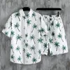 the new INS popular beach shirt suits, short-sleeved shirts and drawstring shorts, Hawaiian print floral men's clothes, travel a u52U#