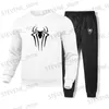 Trainingspakken voor heren SpidersTrainingspak heren katoenen sweatshirt Joggingbroek 2-delige set herenoutfits Lente Herfst Sportsuit Casual strtwear joggingset T240326