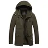 Winter Heren Lg Fleece Verdikte Multi-Pocket Kapmantel 100% Cott Casual Honderd Outdoor Koudebestendig Warme Jas e0bk#