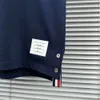 2024 NEAL NAVY Blue Lapel Panel Button Front Button Polo Short Sleeve T-Shirt Estrendy