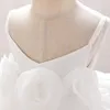 Robes de fille grande fleur robe de bébé élégant blanc baptême 1er anniversaire fête princesse enfants pour mariage première Communion Costume