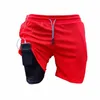 Nowe szorty biegowe Summer męskiej siłowni Fitn Trening kulturystyka Szybkie suszące szorty męskie jogging sportowy sport 2 w 1 szorty S8CM#