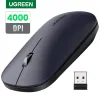 Myszy Ugreen myszy bezprzewodowa mysz myszka 4000 dpi dla komputerowych myszy laptopa pc souris sans fil 3 cm cienki, szczupły cichy mysz 2,4G bezprzewodowa mysz