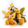 Fleurs décoratives de mariage, 5 fourchettes, fleurs artificielles, couleur d'automne, bourgeon étoile, petite Rose, décoration de jardin de maison DIY