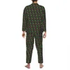 Röda rädisor pyjama sätter grönsak medley söt mjuk sömnkläder unisex lg hylsa retro sömn 2 bitar hem kostym stor storlek xl 2xl z0aj#