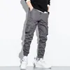 Våren/sommaren Men Cott Cargo Pants Plus Size Sports Drawstring Cargo Pants FI Casual Men's Jogging Pants Bermuda Men's O61J#