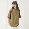 Extfine 210gsm Quality Cotton Tee surdimensionné Men Unisexe T-shirt Y2K Vintage Casual Tshirt Basic Harajuku T-shirt Tops Tee 240325