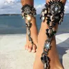 Anklets Boho Crystal Anklet Australian Beach Vacation Ankle Bracelet Sandals Sexy Leg Chains Womens Statement Asteria Lyra Foot JewelryC24326