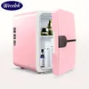 Mini refrigerador portátil, refrigerador y calentador de latas de 1,06 gal/6, refrigerador compacto para el cuidado de la piel, cosméticos, alimentos, para el hogar, la Oficina