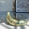 Miniatyrer 1st Disco Banana Apple Art Home Decoration Mirror Reflective Disco Decor Table Bar Stage Rotating Disco Fruit Decoration