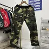 Pantalon Cargo de Camouflage noir pour hommes et femmes, Vintage, délavé, avec poches, cordon de serrage, décontracté, Photos réelles